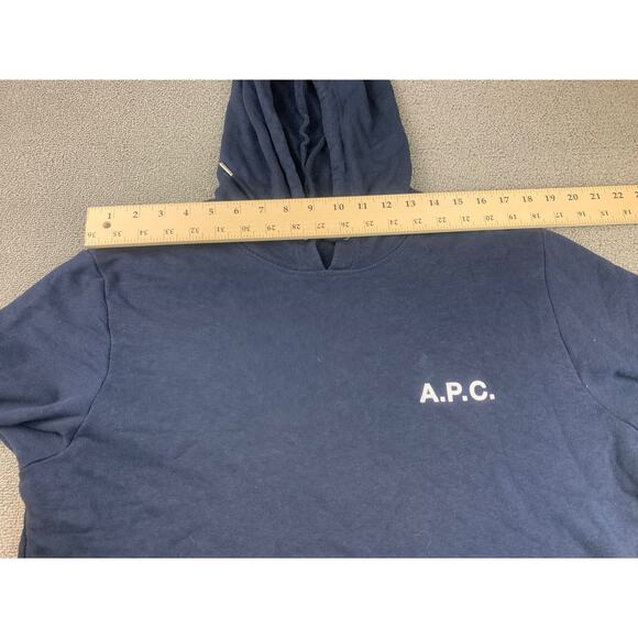 A.P.C. Men's Extra Large Navy Blue Classic Pullover Hoodie - Picture 6 of 9